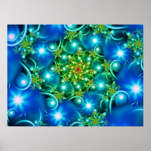Póster Flores de Estrella Azul