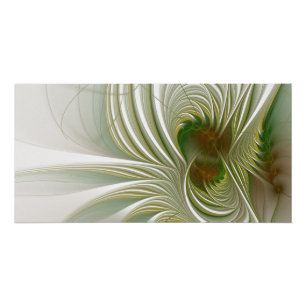 Póster Flores de fantasía fractal suaves y tiernas