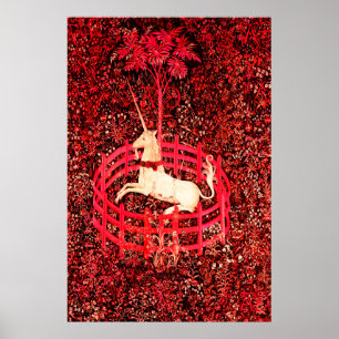 PÓSTER FLORES DE FANTASÍA GÓTICA UNICORN, MOTIFES DE FLOR