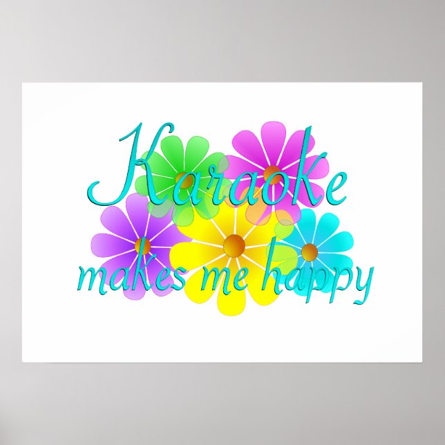 Póster Flores de felicidad de Karaoke (Frente)
