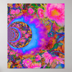 Póster Flores de flores florales elegantes y abstractas d