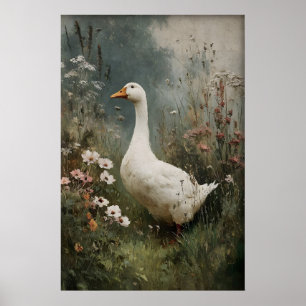 Póster Flores de ganso Imprimir, digital primavera antigu
