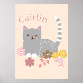 Póster Flores de gatito