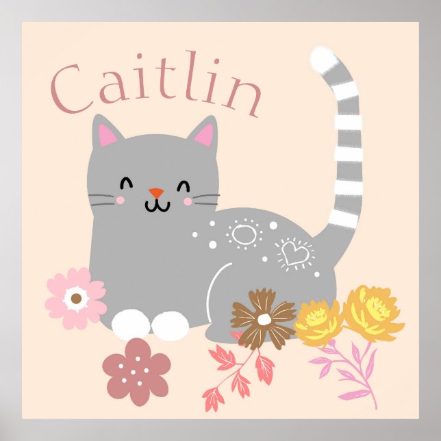Póster Flores de gatito (Frente)