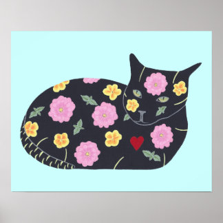 Póster Flores de Gato Negro Plantas que los Gatos Pueden 