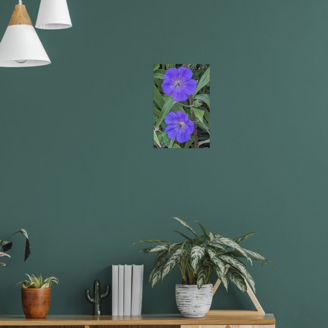Póster Flores de Geranio Morado Floral (Salón 1)