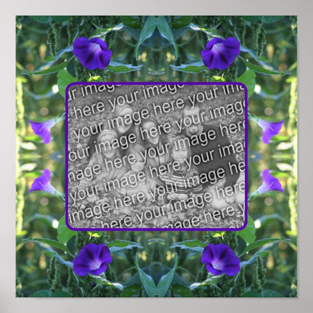 Póster Flores de gloria salvajes de la mañana Añadir tu f (Frente)