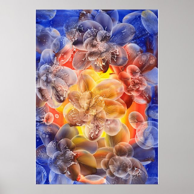 Póster Flores de Gouache Pintadas a Mano Galardonadas (Frente)
