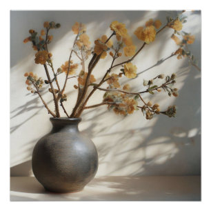 Póster Flores de grano de doble exposición de Zen orgánic