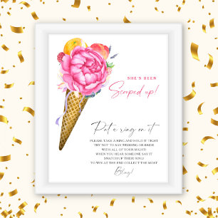 Póster Flores de helado - juego de primavera para pedir m