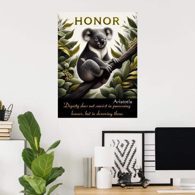 Póster Flores de honor en la percha pacífica de Koala (Oficina en casa)