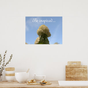Póster Flores de Hortensia Cielo Azul