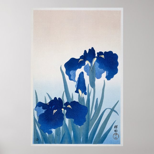 Póster Flores de iris de Ohara Koson (1925-1936) (Frente)