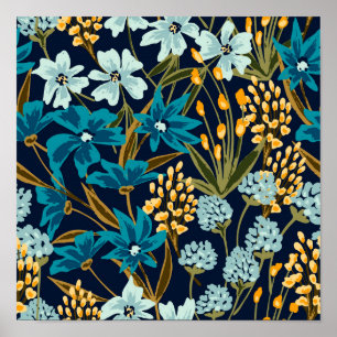 Póster Flores de jardín tropical