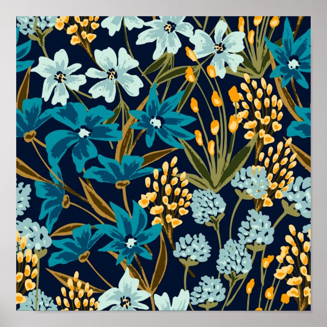 Póster Flores de jardín tropical (Frente)