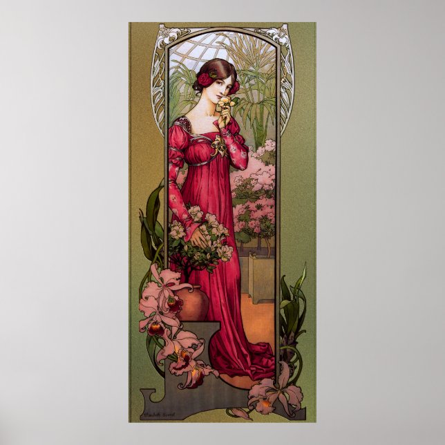 Póster Flores de jardines por Élisabeth Sonrel (Frente)
