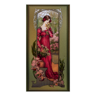 Póster Flores de jardines por Élisabeth Sonrel