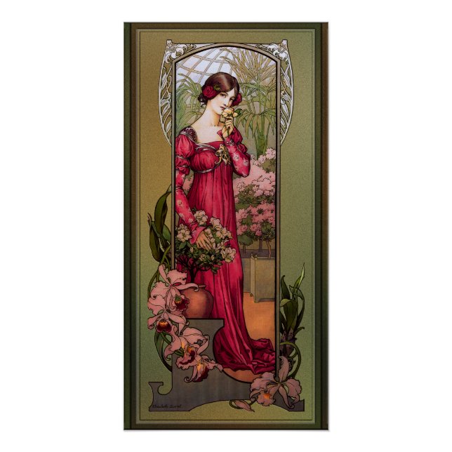 Póster Flores de jardines por Élisabeth Sonrel (Anverso)