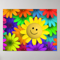 Flores de la cara alegres