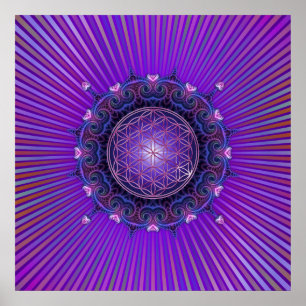 Póster FLORES DE LA VIDA / Blume des Lebens - Mandala I