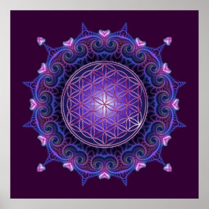 Póster FLORES DE LA VIDA / Blume des Lebens - Mandala I
