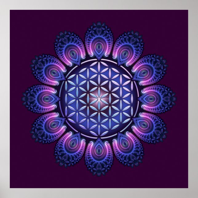Póster FLORES DE LA VIDA / Blume des Lebens - Mandala II (Frente)