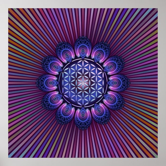 Póster FLORES DE LA VIDA / Blume des Lebens - Mandala II (Frente)