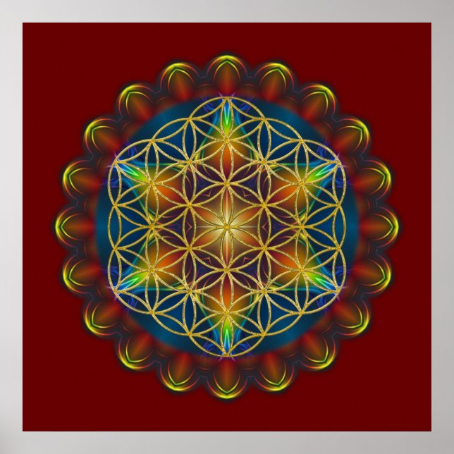 Póster FLORES DE LA VIDA / Blume des Lebens - Mandala III (Frente)