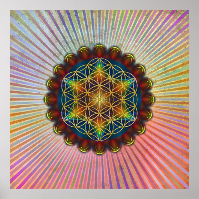 Póster FLORES DE LA VIDA / Blume des Lebens - Mandala III (Frente)