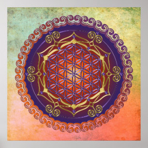 Póster FLORES DE LA VIDA / Blume des Lebens - Ornamento I