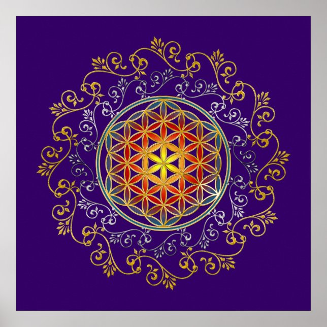 Póster FLORES DE LA VIDA / Blume des Lebens - Ornamento I (Frente)