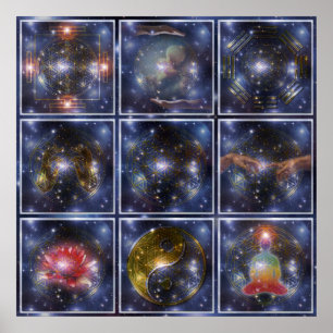 Póster FLORES DE LA VIDA / Blume des Lebens - universo