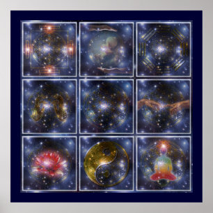 Póster FLORES DE LA VIDA / Blume des Lebens - universo