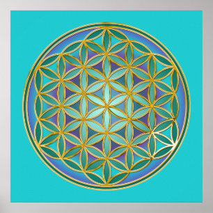 Póster FLORES DE LA VIDA - Diseño de Geometrias Sagradas