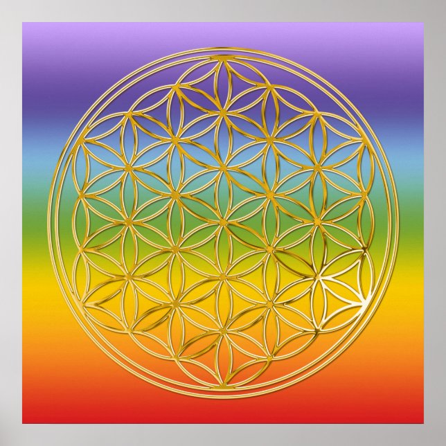 Póster FLORES DE LA VIDA - Oro (Frente)