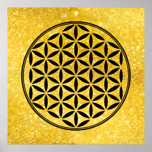 Póster FLORES DE LA VIDA - Símbolo sagrado de geometría c