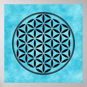 Póster FLORES DE LA VIDA - Símbolo sagrado de geometría c
