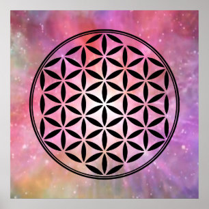 Póster FLORES DE LA VIDA - Símbolo sagrado de geometría c