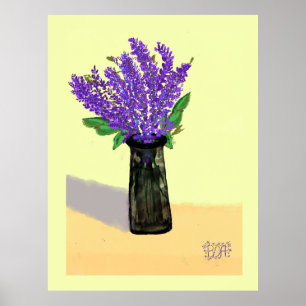 Póster Flores de lavanda vibrantes, inspiradas en la natu