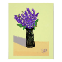 Póster Flores de lavanda vibrantes, inspiradas en la natu