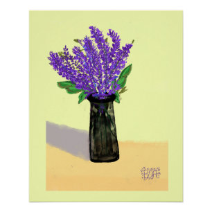Póster Flores de lavanda vibrantes, inspiradas en la natu