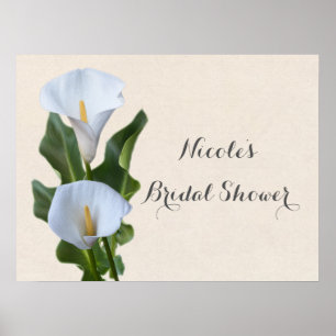 Póster Flores de Lirio Calla Floral Elegante Boda Nupcial