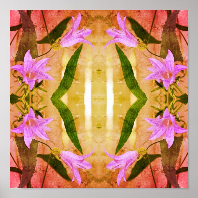 Póster Flores De Lirio Morado Delicado Molestias (Frente)