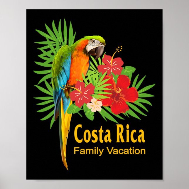Póster Flores de loro de vacaciones familiares en Costa R (Frente)