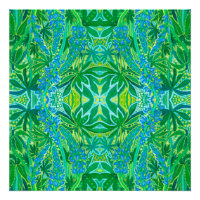 Flores de Lupine Patrón árabe bohemio Po Verde