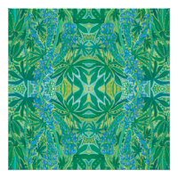 Flores de Lupine Patrón árabe bohemio Verde