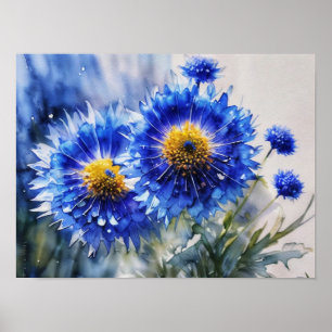 Póster Flores de maíz estilizadas, flores silvestres