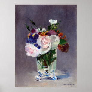 Póster Flores de manet de douard en una bolsa de cristal