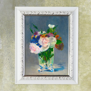 Póster Flores de Manet en un jarrón de cristal