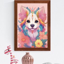 Póster Flores de manzana coloridas